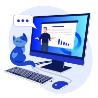 The image shows a symbolic representation of online learning